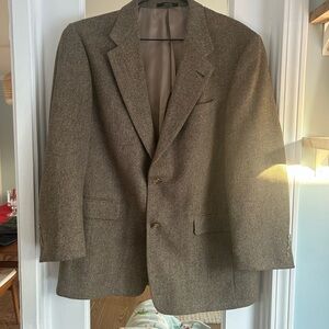 Hart Schaffner Marx Men's Herringbone Tweed Blazer Wool, 42R, Brown